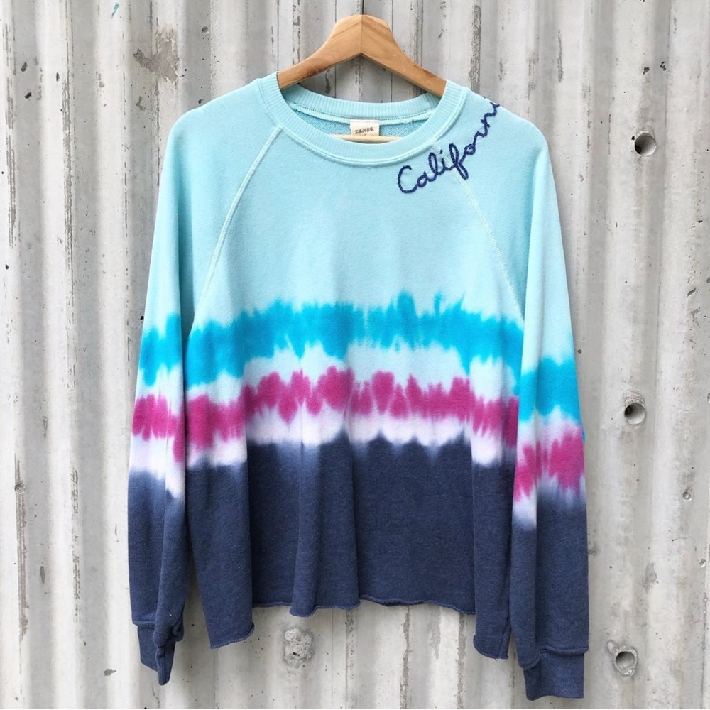 stolemyboyfriendshirt California tie dye sweatshirt - Anthropologie